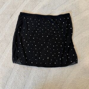 Black rhinestone suit cover skirt